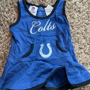 NFL Team Apparel Kids Colts baby girl cheer dress one piece outfit 6-9 months